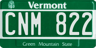 VT license plate CNM822