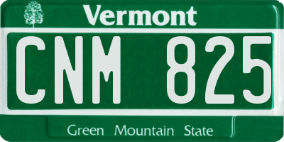 VT license plate CNM825