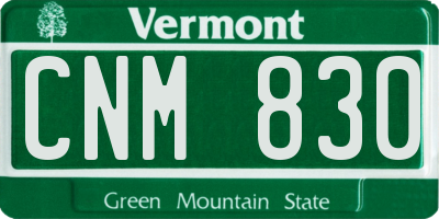 VT license plate CNM830