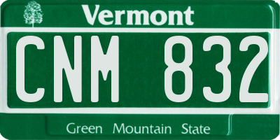 VT license plate CNM832