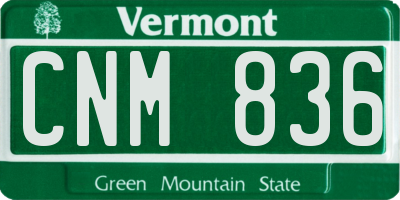 VT license plate CNM836