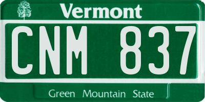 VT license plate CNM837