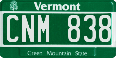 VT license plate CNM838