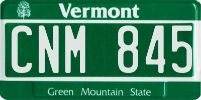 VT license plate CNM845