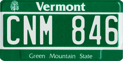VT license plate CNM846