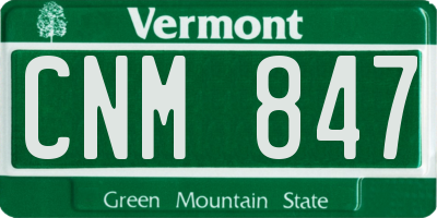 VT license plate CNM847