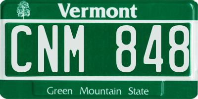 VT license plate CNM848