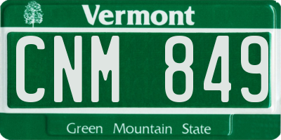 VT license plate CNM849