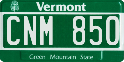 VT license plate CNM850