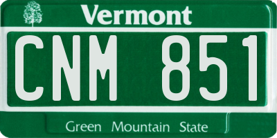 VT license plate CNM851