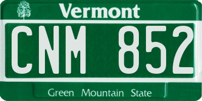 VT license plate CNM852
