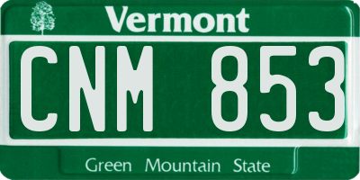 VT license plate CNM853