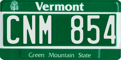 VT license plate CNM854