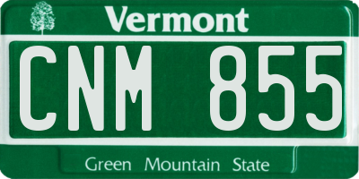 VT license plate CNM855