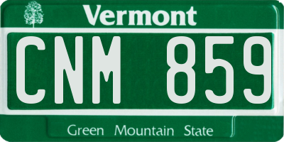 VT license plate CNM859
