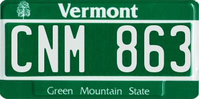 VT license plate CNM863