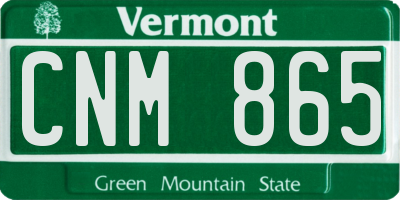VT license plate CNM865