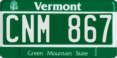 VT license plate CNM867