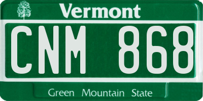 VT license plate CNM868