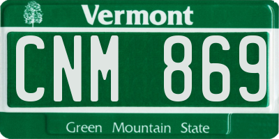 VT license plate CNM869