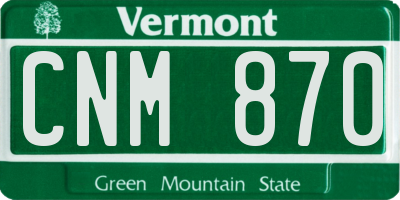 VT license plate CNM870