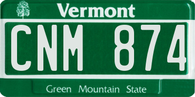 VT license plate CNM874