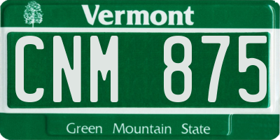VT license plate CNM875