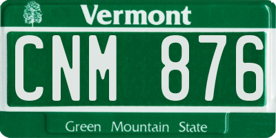 VT license plate CNM876