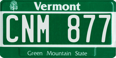VT license plate CNM877