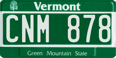 VT license plate CNM878