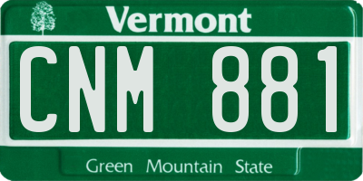 VT license plate CNM881