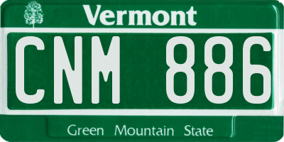 VT license plate CNM886