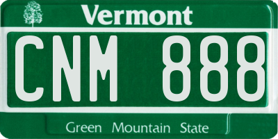 VT license plate CNM888