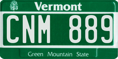 VT license plate CNM889