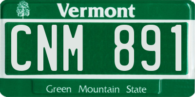 VT license plate CNM891