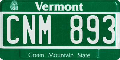 VT license plate CNM893