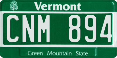 VT license plate CNM894