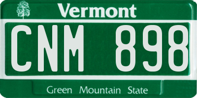 VT license plate CNM898