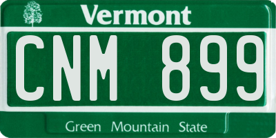VT license plate CNM899