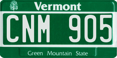 VT license plate CNM905