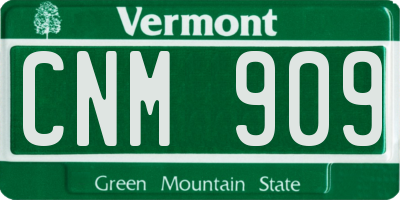 VT license plate CNM909