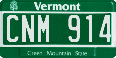 VT license plate CNM914