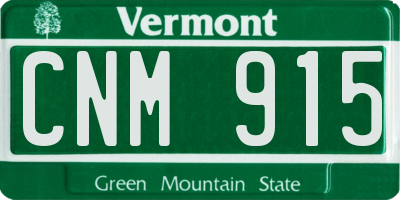 VT license plate CNM915