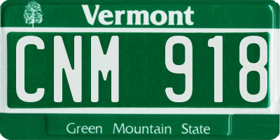 VT license plate CNM918