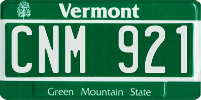 VT license plate CNM921