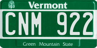 VT license plate CNM922