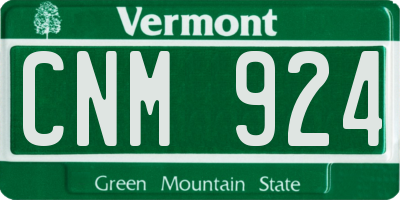 VT license plate CNM924