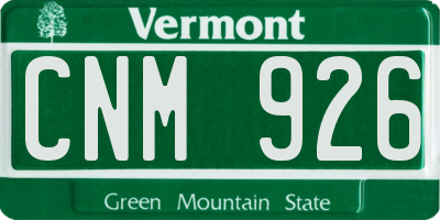 VT license plate CNM926