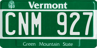 VT license plate CNM927