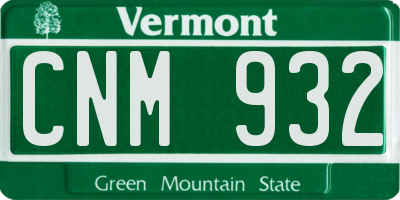 VT license plate CNM932